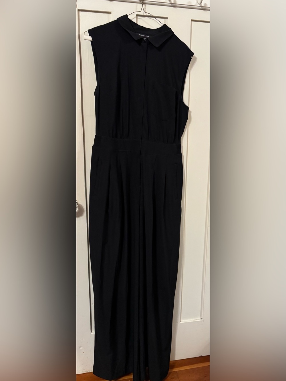 Athleta Black Sleeveless Collared Jumpsuit